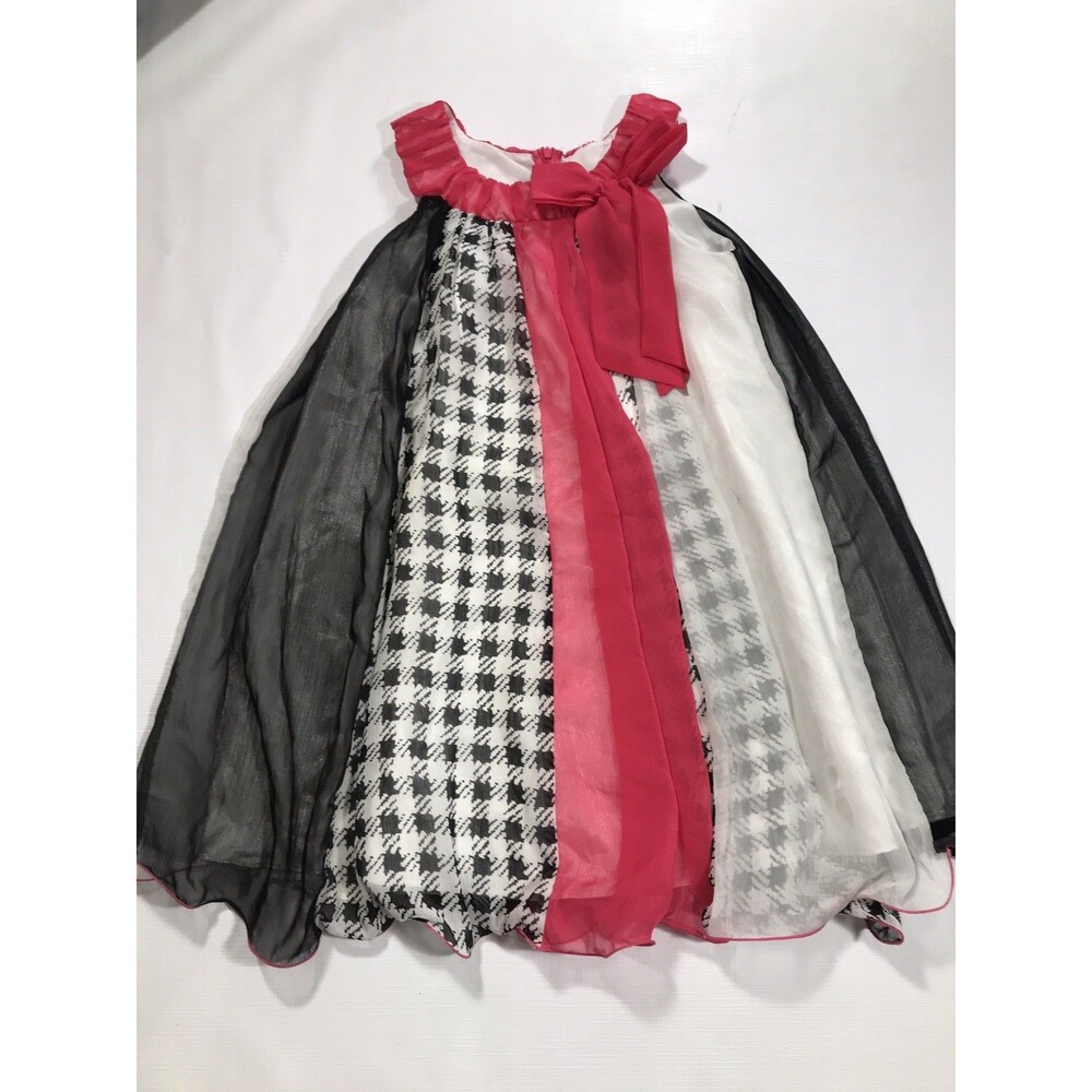 Bonnie Jean Pink And Black Dress with Satinnamd Bow Girls Size 12